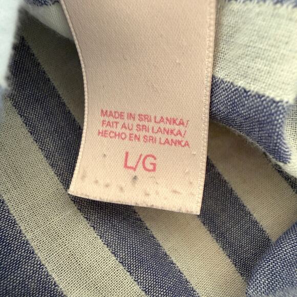 Victoria’s Secret Striped Cotton Button Down Long Sleeve Nightshirt | Large - Picture 7 of 12